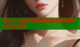 糖心vlog带你探秘厕所里的那些趣味与生活点滴