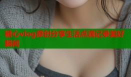 糖心vlog原创分享生活点滴记录美好瞬间